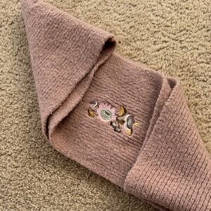 Zara Embroidered Infiniti Scarf - Soft Muted Pink